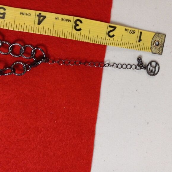 Erica Lyons Statement Red and Clear Beaded Necklace - Picture 6 of 9